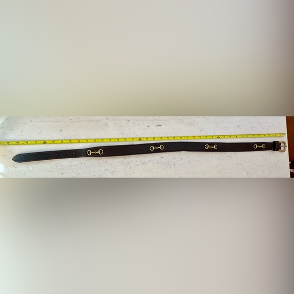 Noble Outfitters Chocolate Brown Leather ‘On the Bit” Belt with Gold Accents, M - Picture 8 of 8